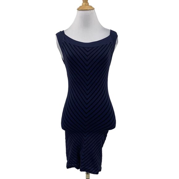 Zella Tunic Top Womens XS Extra Small Nightfall Chevron Knit Bodycon Shelf Bra - Picture 1 of 12